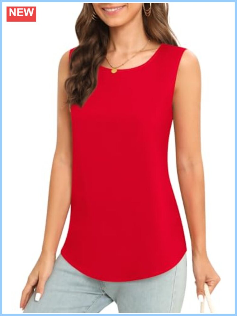 Sleeveless Chiffon Tank Top Business Casual Blouse Tunic Top Women's